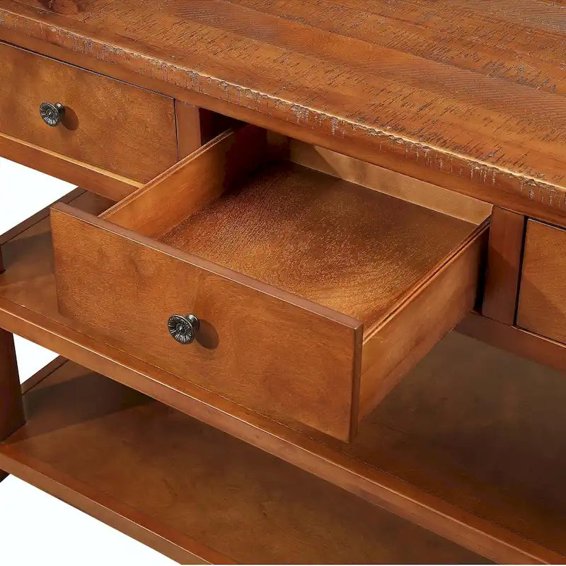 Consolle con piano in legno massello di pino da 48 pollici