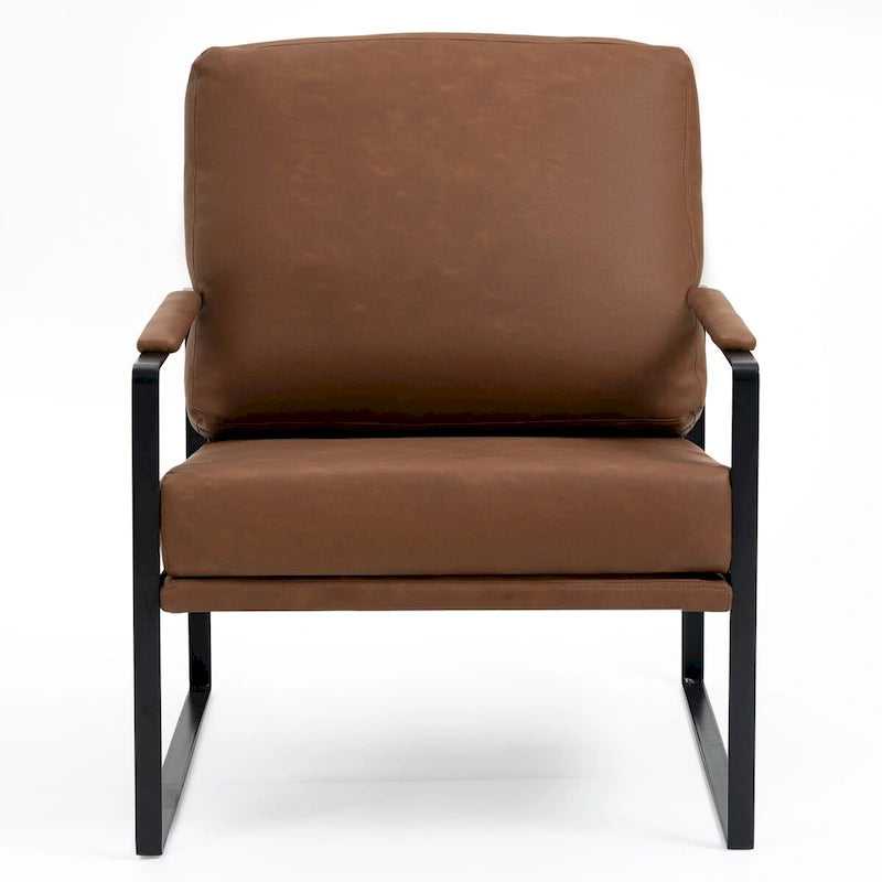 Ayume in similpelle marrone con gambe in ferro nero