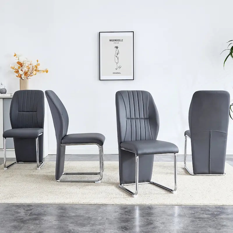 Set di 4 sedie da pranzo moderne minimaliste in PU