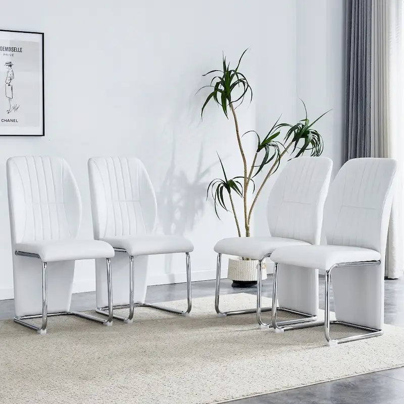 Set di 4 sedie da pranzo moderne minimaliste in PU