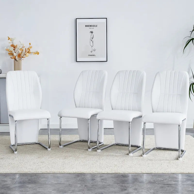 Set di 4 sedie da pranzo moderne minimaliste in PU