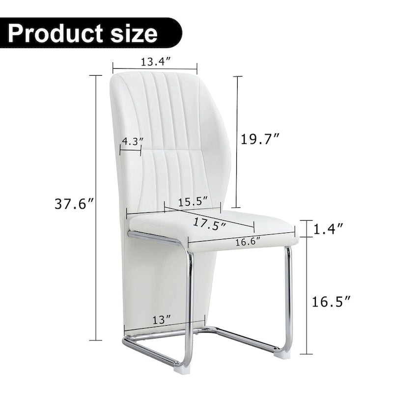 Set di 4 sedie da pranzo moderne minimaliste in PU
