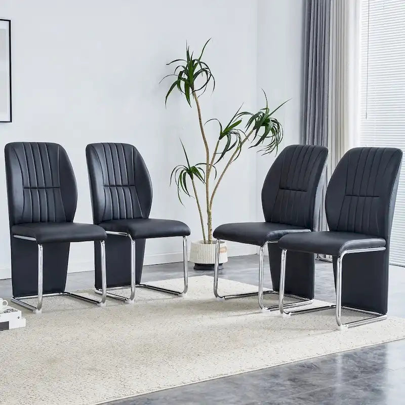 Set di 4 sedie da pranzo moderne minimaliste in PU