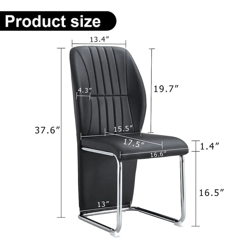 Set di 4 sedie da pranzo moderne minimaliste in PU