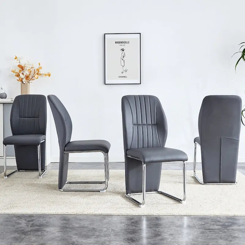 Set di 4 sedie da pranzo moderne minimaliste in PU