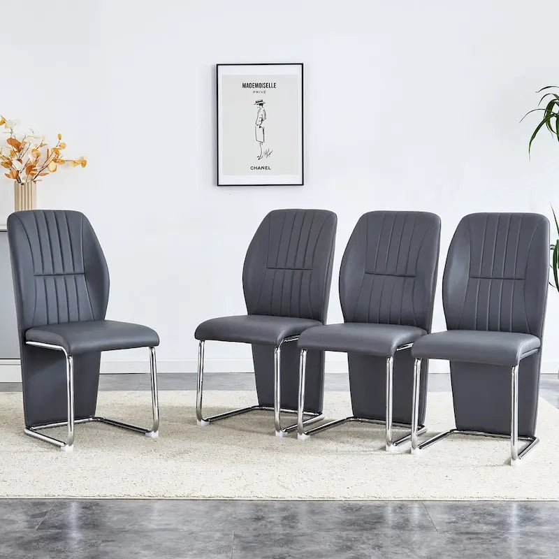 Set di 4 sedie da pranzo moderne minimaliste in PU
