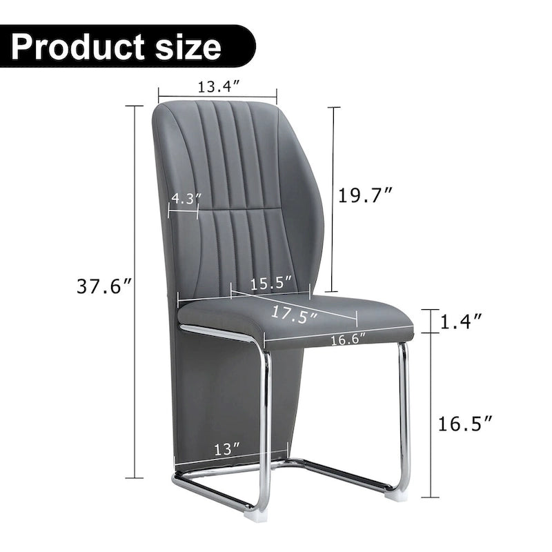Set di 4 sedie da pranzo moderne minimaliste in PU
