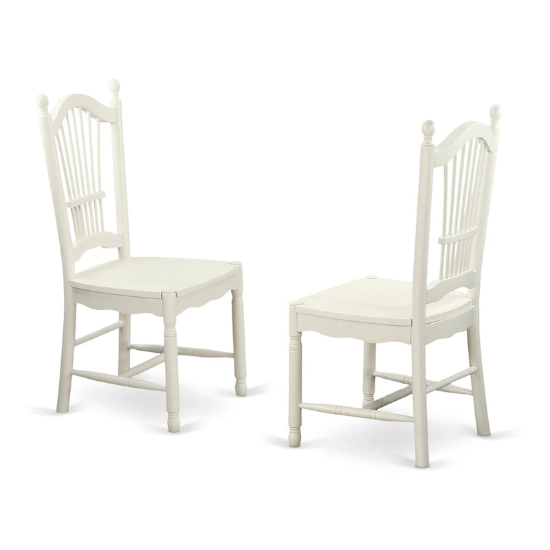 East West Furniture Set da Pranzo 5 Pezzi per 4 Persone Include un Tavolo da Pranzo Rotondo e 4 Sedie da Cucina, Bianco Lino
