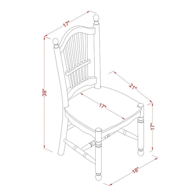 East West Furniture Set da Pranzo 5 Pezzi per 4 Persone Include un Tavolo da Pranzo Rotondo e 4 Sedie da Cucina, Bianco Lino