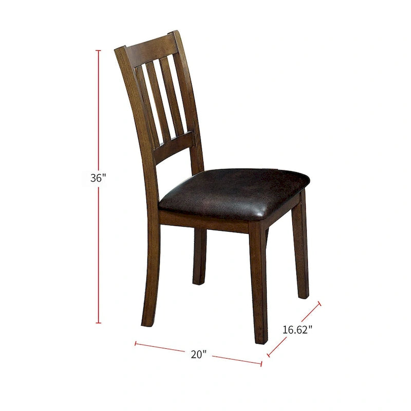Set da pranzo rotondo in noce e marrone scuro