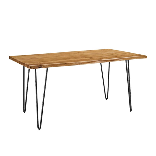 Table à manger en bois d'acacia massif Ardor 60 - Noir naturel
