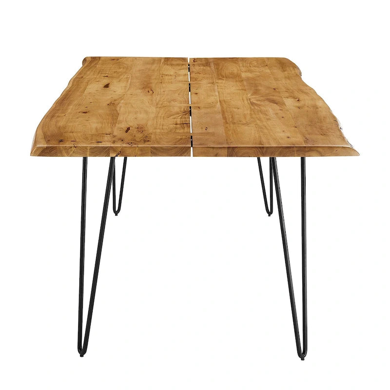 Tavolo da pranzo Ardor 60 in legno di acacia con bordo vivo - Nero naturale