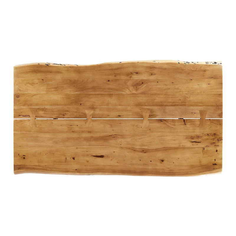 Tavolo da pranzo Ardor 60 in legno di acacia con bordo vivo - Nero naturale
