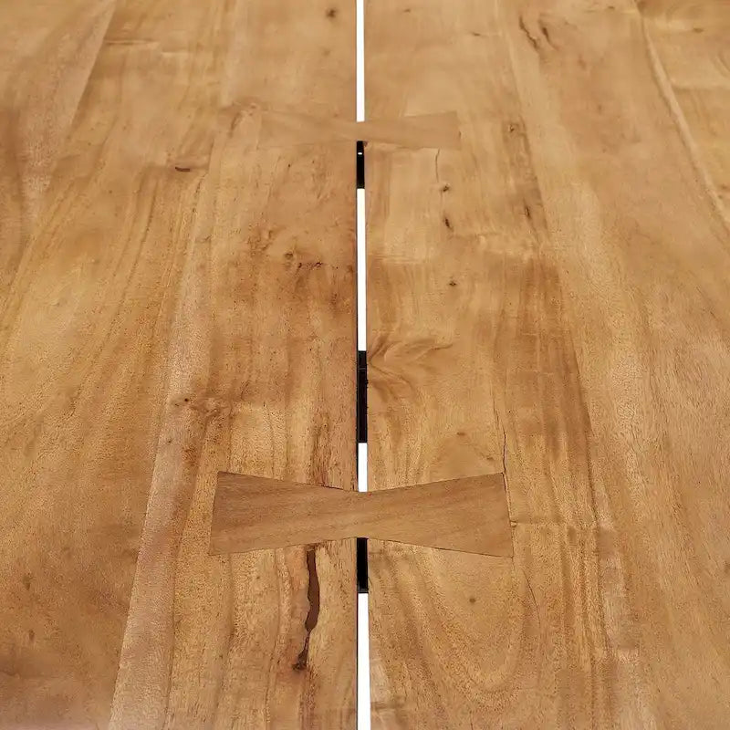 Tavolo da pranzo Ardor 60 in legno di acacia con bordo vivo - Nero naturale