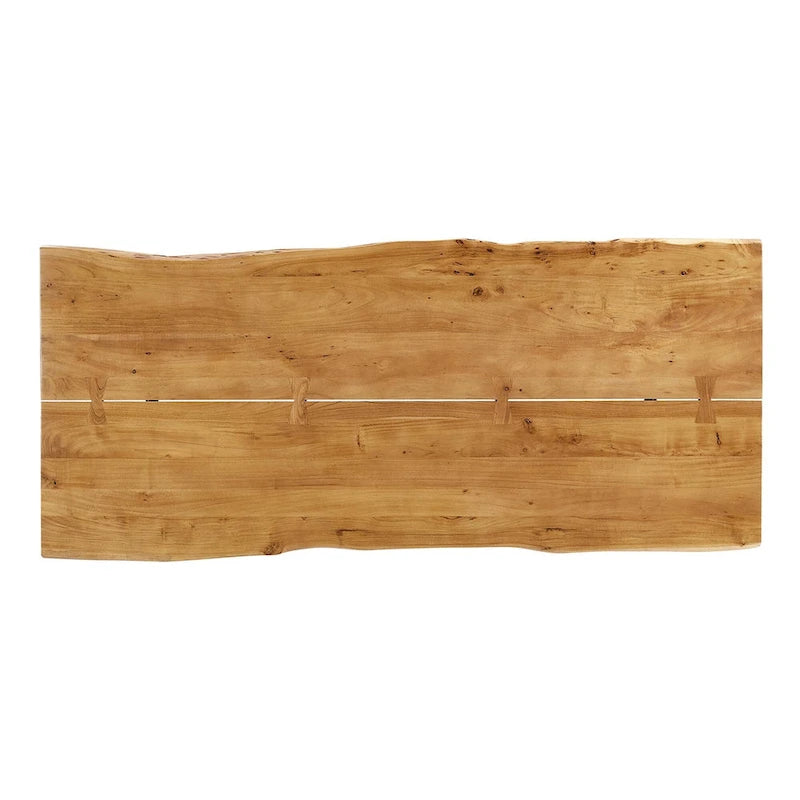 Tavolo da pranzo Ardor 60 in legno di acacia con bordo vivo - Nero naturale