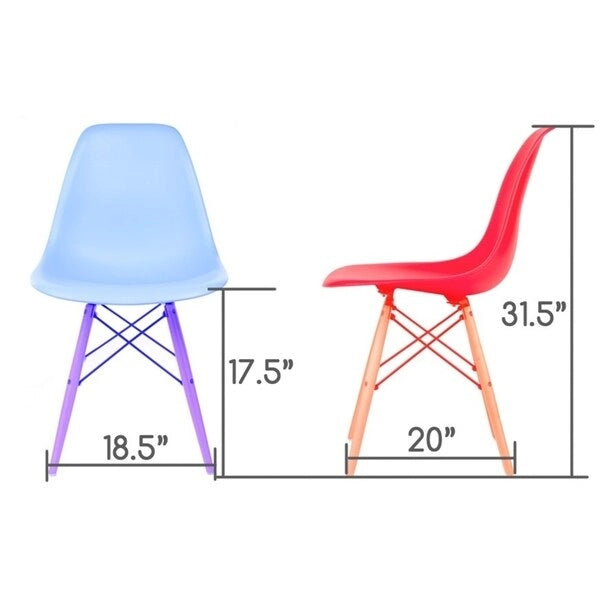 Sedia da pranzo Nature Series DSR in stile Mid-Century Modern con venature del legno marrone e gambe in acciaio nero a Torre Eiffel