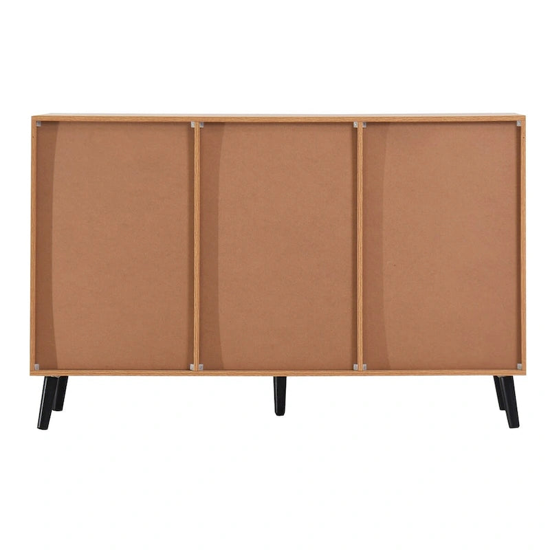 Madia Credenza in Legno con Mobiletto Contenitore, 3 Cassetti e 2 Ante