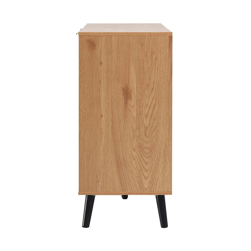 Madia Credenza in Legno con Mobiletto Contenitore, 3 Cassetti e 2 Ante