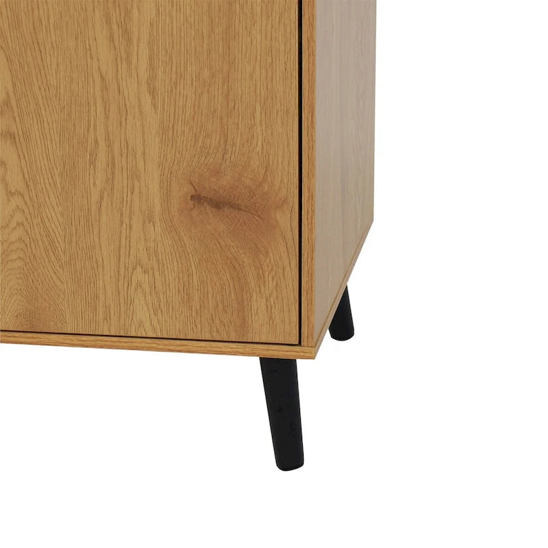 Madia Credenza in Legno con Mobiletto Contenitore, 3 Cassetti e 2 Ante
