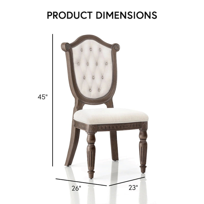 Set da Pranzo Espandibile Cassian in Legno Massello di Quercia Anticata a 9 Pezzi di Furniture of America