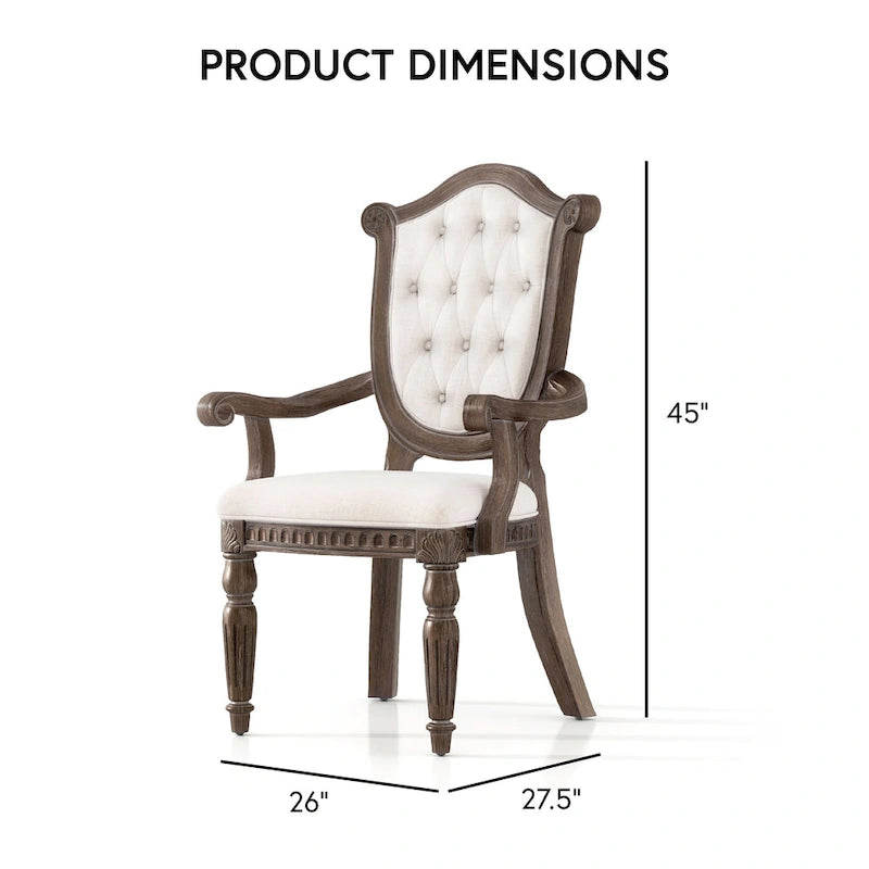 Set da Pranzo Espandibile Cassian in Legno Massello di Quercia Anticata a 9 Pezzi di Furniture of America
