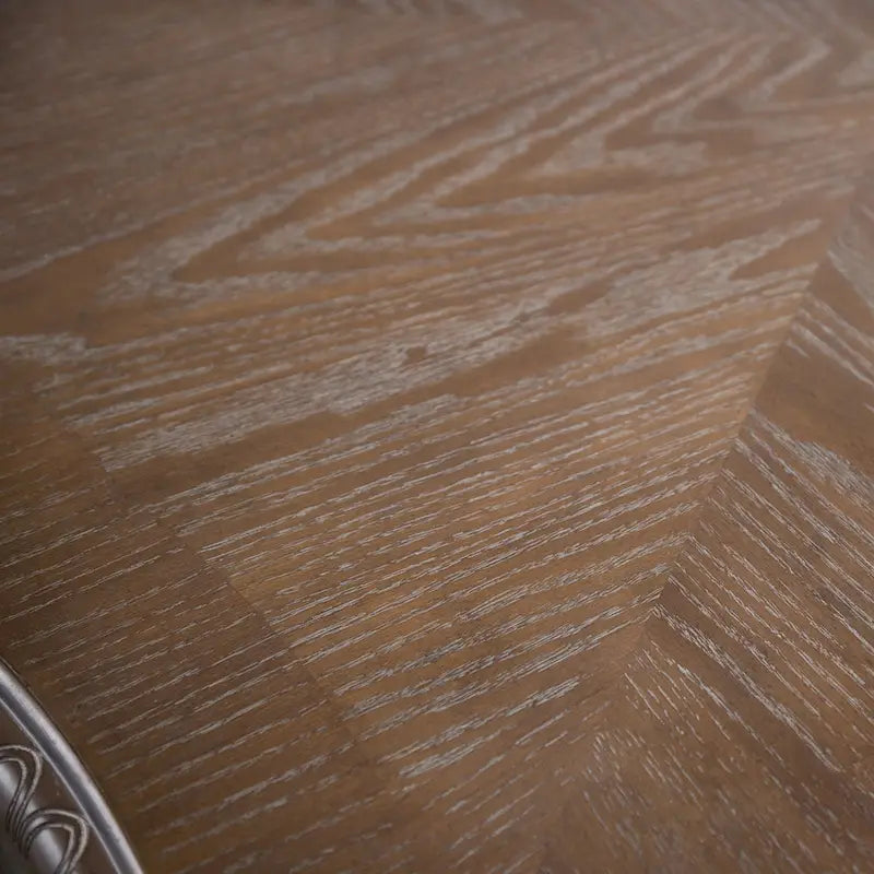 Set da Pranzo Espandibile Cassian in Legno Massello di Quercia Anticata a 9 Pezzi di Furniture of America