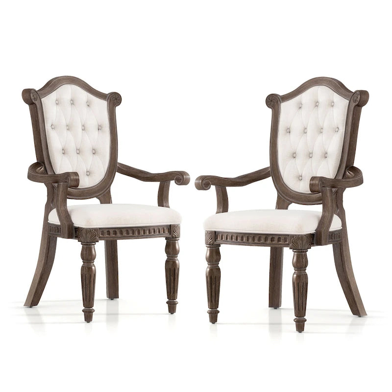 Set da Pranzo Espandibile Cassian in Legno Massello di Quercia Anticata a 9 Pezzi di Furniture of America