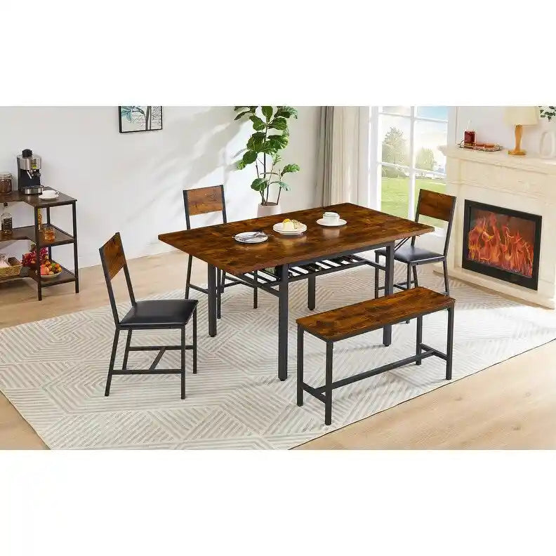 Tavolo da Pranzo Pieghevole Industriale Vintage, Tavolo Rettangolare in Legno Allungabile con Ante a Ribalta per Cucina, Soggiorno, Sala da Pranzo