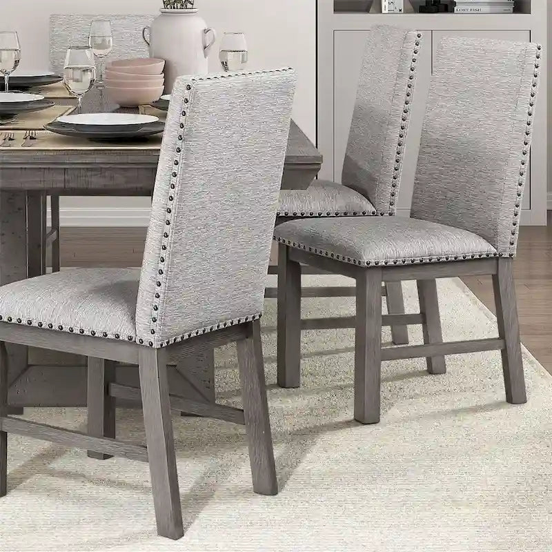 Set da pranzo 9 pz. con tavolo allungabile e 8 sedie imbottite