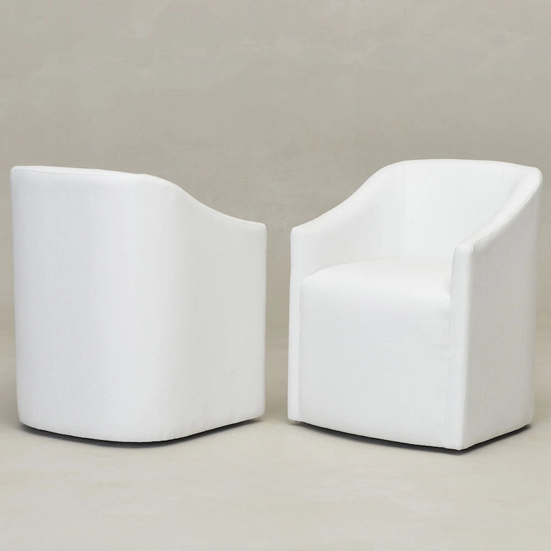 KINWELL Poltroncina da pranzo a botte con braccioli in tessuto Performance (set da 2)