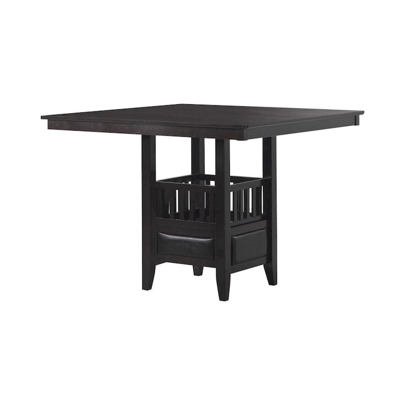 Set da pranzo Finley, 5 pezzi, altezza bancone, colore espresso e nero