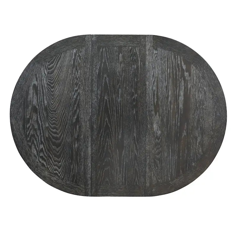 Set da pranzo da 5 pezzi con tavolo rotondo allungabile e 4 sedie imbottite, set da pranzo in stile rustico per cucina e sala da pranzo