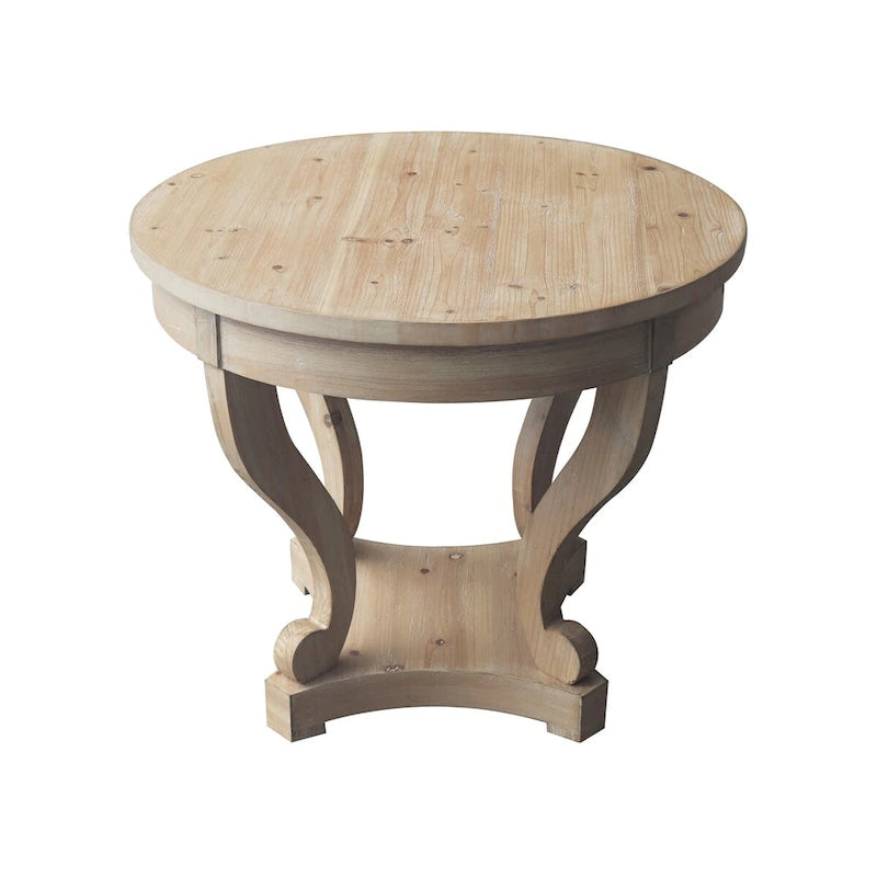 Tavolino da caffè/Tavolo da pranzo rotondo piccolo stile rustico con gambe curve per salotto, cucina