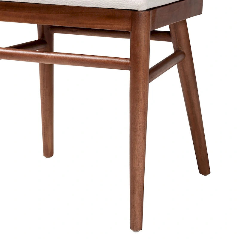 bali & pari Sedia da pranzo in legno di acacia con finitura noce e giunco marino stile bohémien moderno di Denver