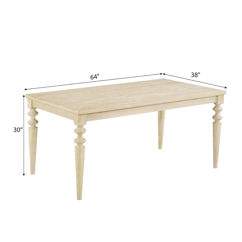 Tavolo da pranzo Amonia Urban Style con gambe tornite in legno, finitura bianca e cablaggio interno