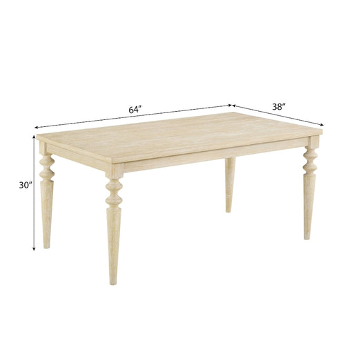 Tavolo da pranzo Amonia Urban Style con gambe tornite in legno, finitura bianca e cablaggio interno