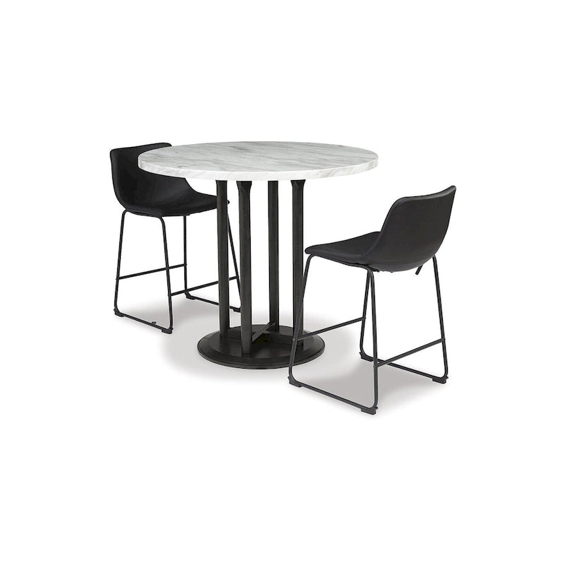 Signature Design by Ashley Centiar, Pacchetto pranzo in 3 pezzi altezza bancone, nero/grigio