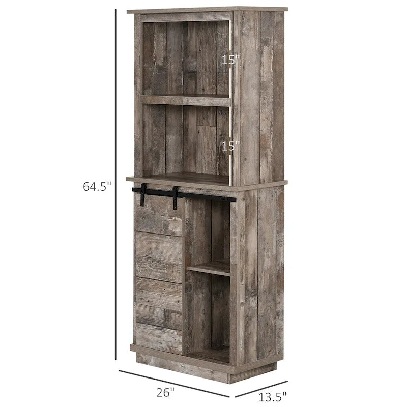 Dispensa da Cucina Rustica a Colonna con Credenza, Mobile Contenitore