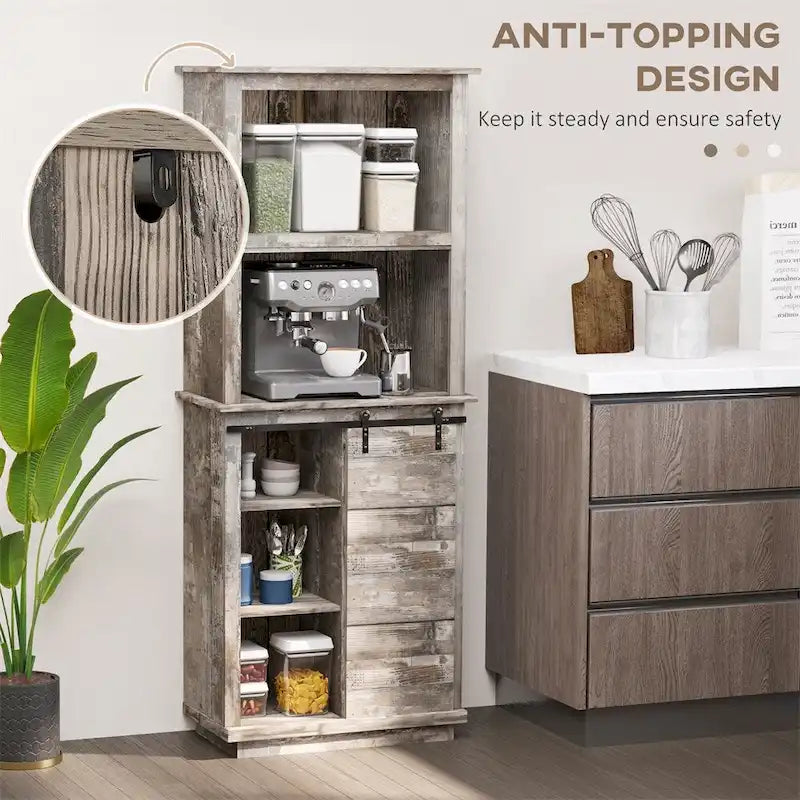 Dispensa da Cucina Rustica a Colonna con Credenza, Mobile Contenitore