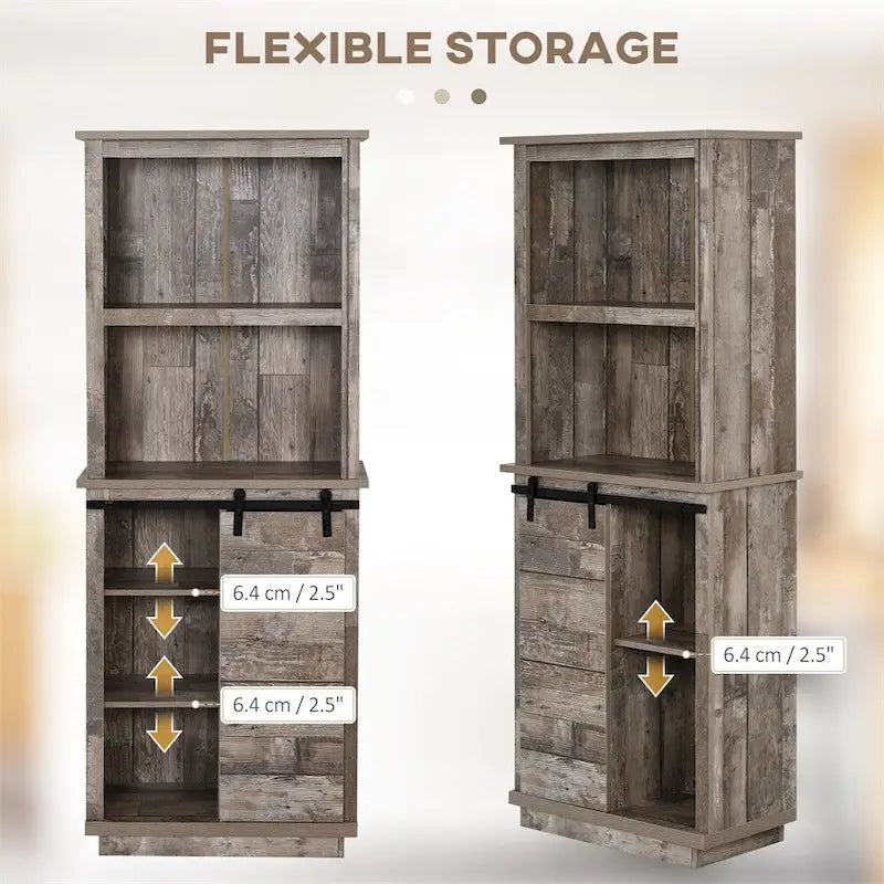 Dispensa da Cucina Rustica a Colonna con Credenza, Mobile Contenitore