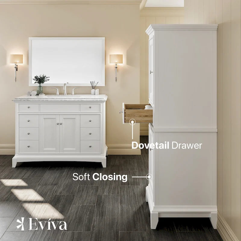 Eviva Elite Stamford 24 Mobile da Bagno Portabiancheria Bianco