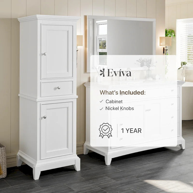 Eviva Elite Stamford 24 Mobile da Bagno Portabiancheria Bianco