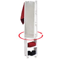 Mobile a specchio girevole Miami White con ripiani e base rotante - 13L x 11 3/4P x 61 1/2A