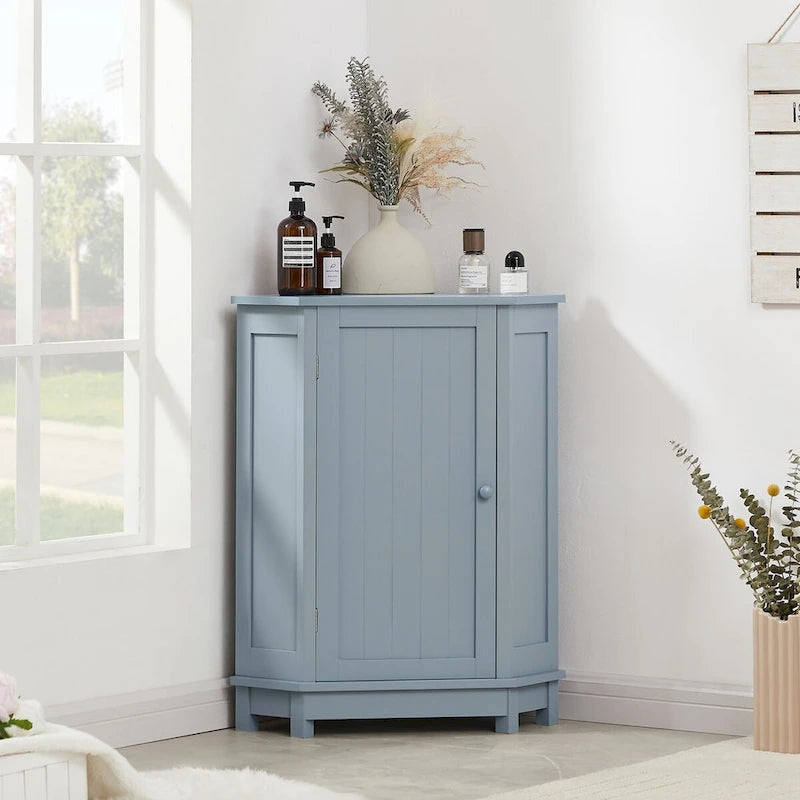 Mobile bagno moderno ad angolo triangolare con ripiano regolabile, in MDF
