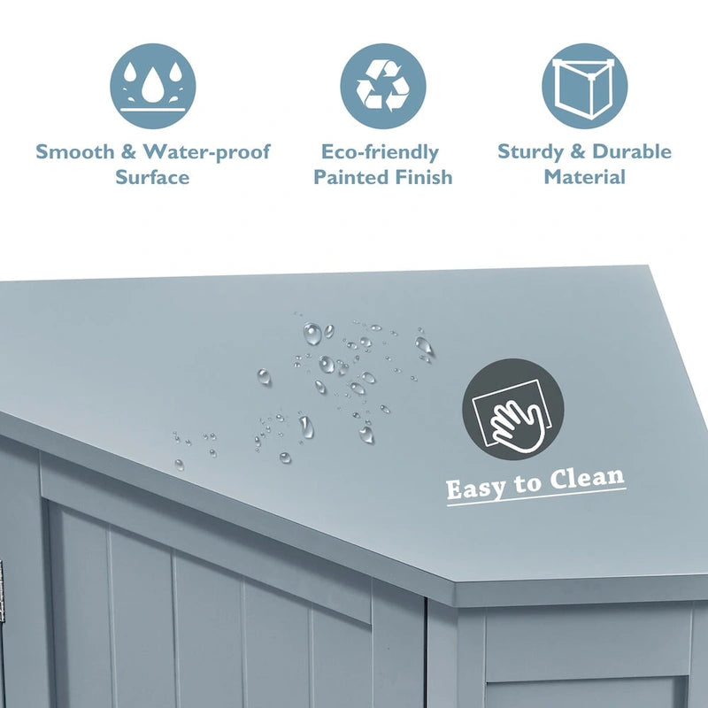 Mobile bagno moderno ad angolo triangolare con ripiano regolabile, in MDF
