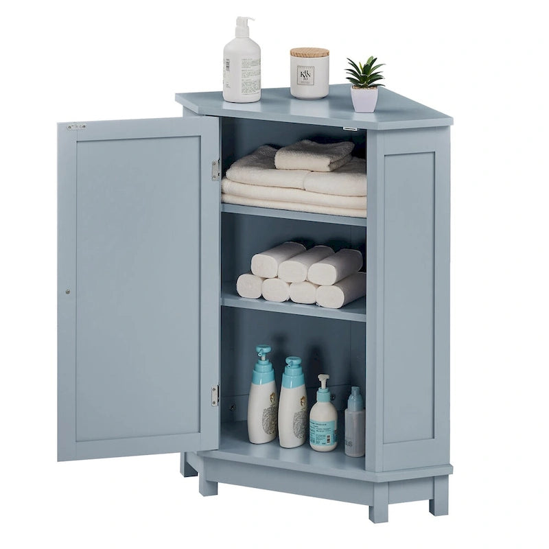 Mobile bagno moderno ad angolo triangolare con ripiano regolabile, in MDF