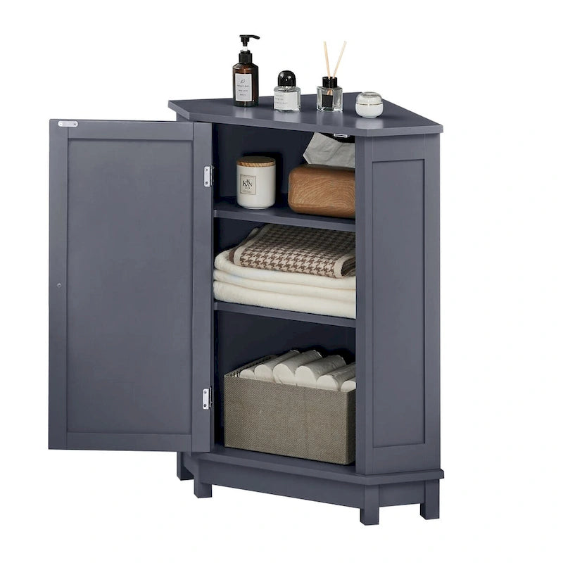 Mobile bagno moderno ad angolo triangolare con ripiano regolabile, in MDF