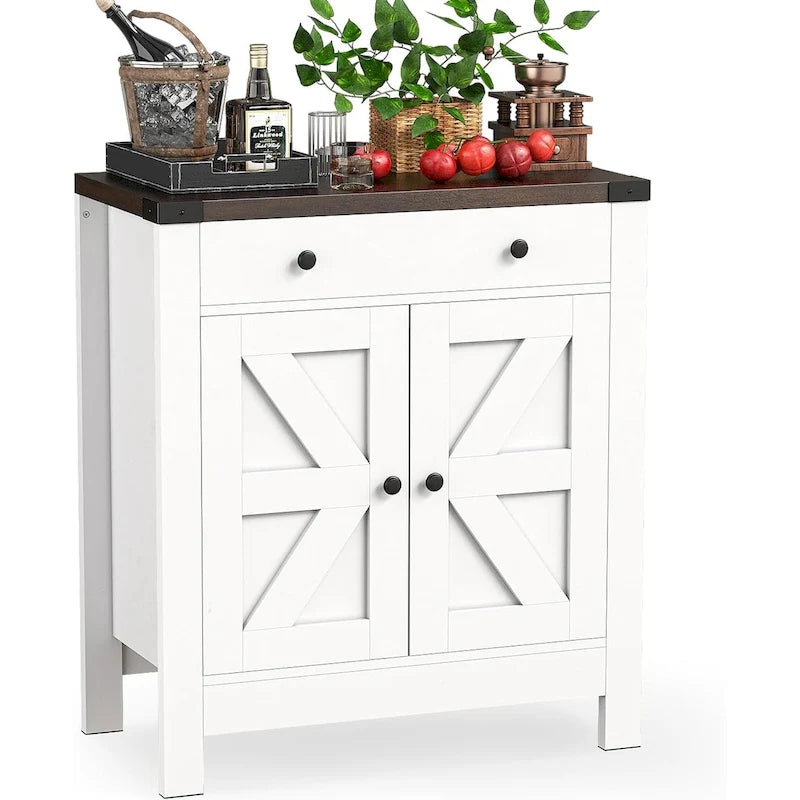 Credenza da cucina con ante, cassetti e ripiani regolabili, mobiletto da bar per caffè