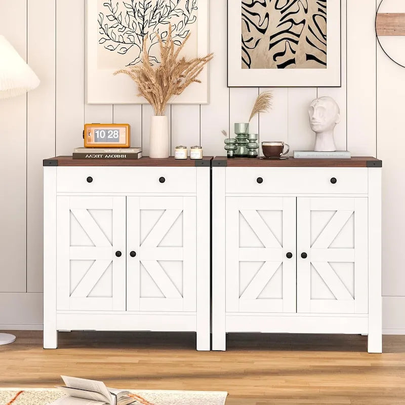 Credenza da cucina con ante, cassetti e ripiani regolabili, mobiletto da bar per caffè