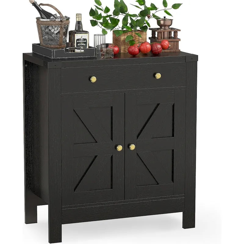 Credenza da cucina con ante, cassetti e ripiani regolabili, mobiletto da bar per caffè